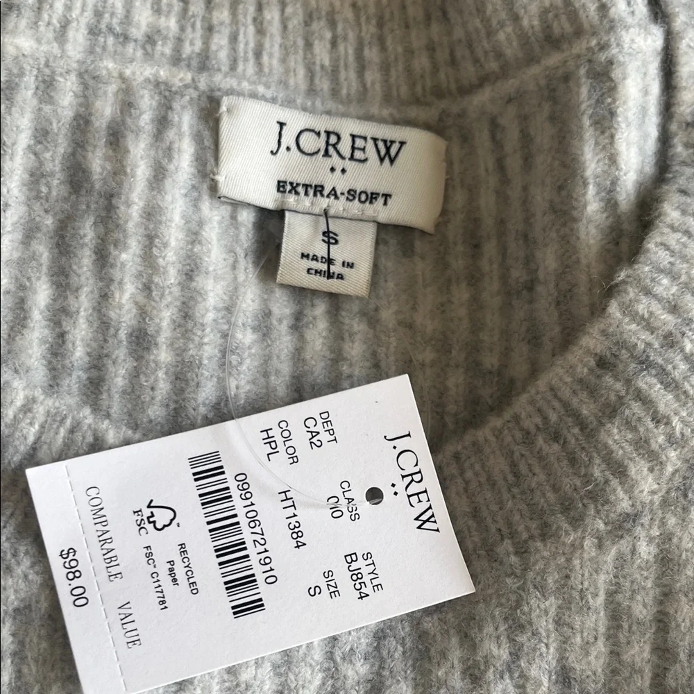 J. Crew Light Gray Crewneck Sweater - Picture 2 of 5